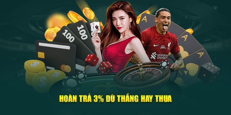 Hoàn trả 3% dù thắng hay thua